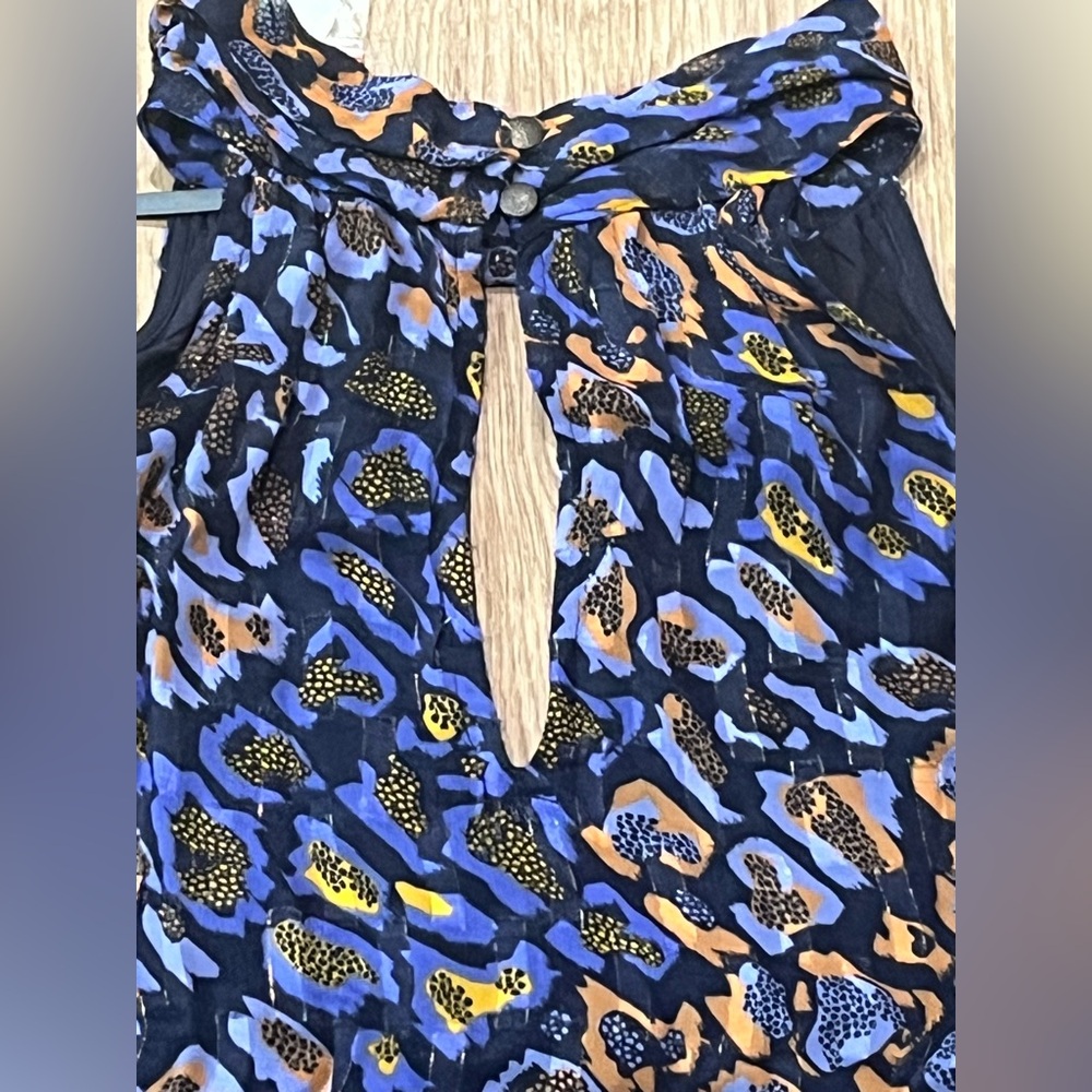 NWT Anthropologie Sleeveless Halter Top Size M Keyhole Lined Tank Purple Multi - Picture 10 of 13